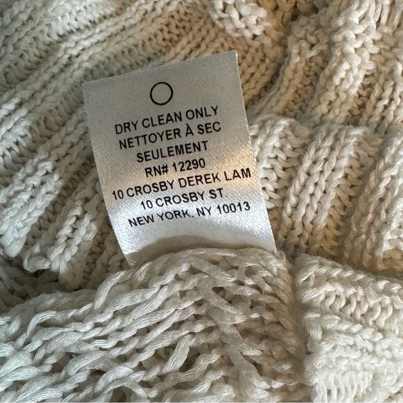 10 Crosby Derek Lam Off White Cotton Crochet Knit Sweater Size S - Picture 10 of 10